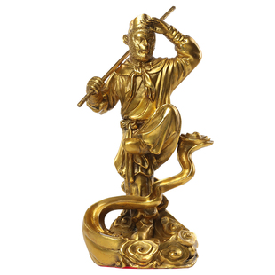 纯黄铜孙悟空齐天大圣斗战胜佛佛像摆件铜美猴王室内客厅中式装饰