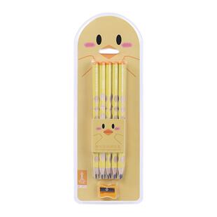 中华卡通粗杆三角洞洞铅笔HB幼儿园初学者学生矫正握姿握感舒适缓解手部疲劳卡通动物造型沾顶安全设计书写好