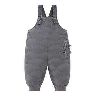 迷你巴拉巴拉男童女童羽绒裤2025冬装儿童宝宝护肚保暖可爱背带裤