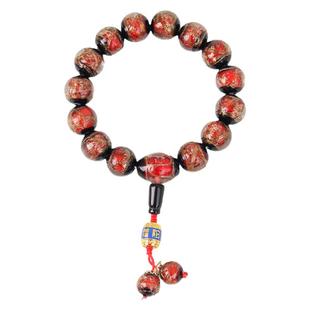 普陀山正品香灰琉璃手串五色佛珠宝珠情侣手链十八籽多宝香灰手串