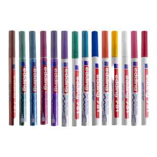 德国edding751油漆笔记号笔耐高温防水防酒精工业不掉色金色白色黑色蓝色补漆笔金属钢材线宽1-2MM