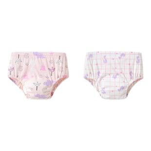 巴拉巴拉宝宝如厕训练裤棉男女童三角短裤婴儿内裤戒尿不湿两条装