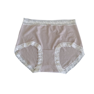暖意秋冬 自留舒服磨毛羊绒感蕾丝边保暖内裤女中腰棉裆包臀内裤
