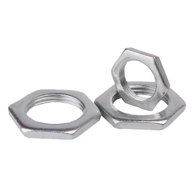 包邮镀锌螺母六角细牙泰展扁螺母