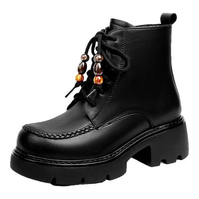 厚底马丁靴女鞋冬加绒鞋子加厚