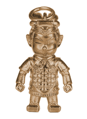 刻己原创黄铜兵马俑摆件手把件秦国风桌面挂件装饰品文创纪念品
