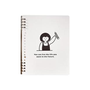 莱恩纸品不硌手活页本b5本子学生高颜值a5线圈本可拆卸软壳记事本ins考研笔记本记录本简约日记本文具