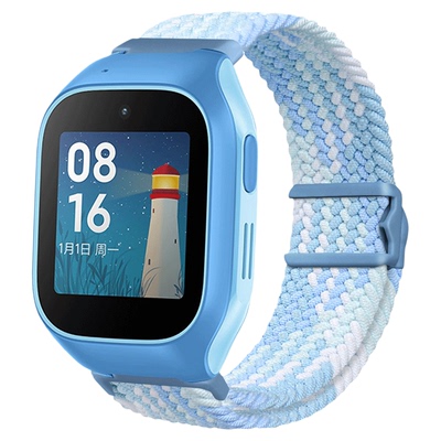适用米兔S1表带7A磁吸扣编织回环腕带c7a/7x/7代精编透气手表链4/4C/4X/2S/U1尼龙魔术贴5C/6C儿童电话手表带