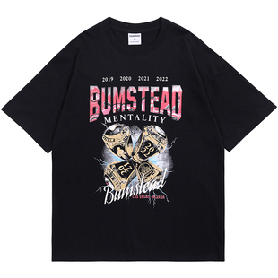 C宝克里斯新款T恤短袖男运动宽松吸汗上衣女大码美式纯棉半袖健身