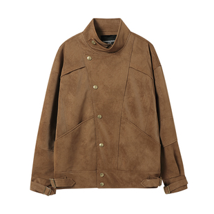 白口阳【开普敦港口】立领PU皮夹克外套男2025春季廓形肌理感上衣