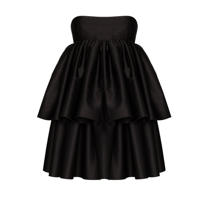 ins设计感显瘦抹胸蛋糕连衣裙