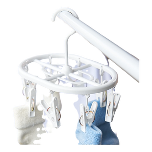 出口日本精致家用小号8夹椭圆形晾袜子内衣塑料晾晒架衣架袜子架