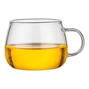 玻璃茶杯喝茶小杯子6只装带把家用耐热高硼硅功夫茶具加厚品茗杯