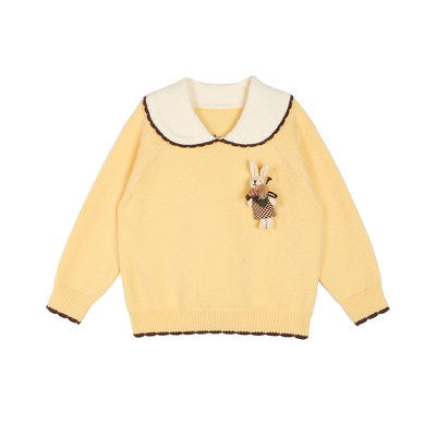 小O宝Okids童装女宝宝撞色毛衣