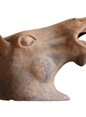 仿古陶器马头马首复古风装饰摆件