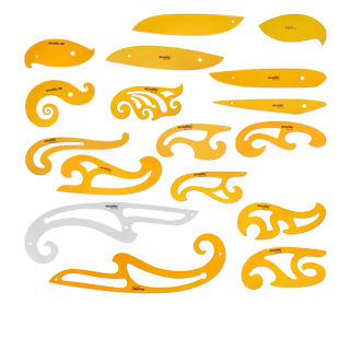 科灵云尺曲线板绘图尺多功能曲线尺三件套装云形透明软尺弧形模板学生绘画工程制图环艺视传服装设计平面美术