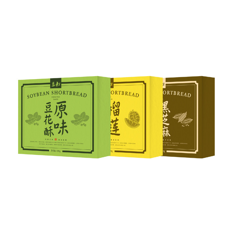 豆叔豆花酥原味榴莲味黑芝麻味