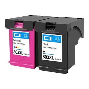 适用惠普803墨盒可加墨HP Deskjet 2130 2620 2623 2622 1110 1112 2625 2628 3630打印机彩色墨水盒黑色连喷