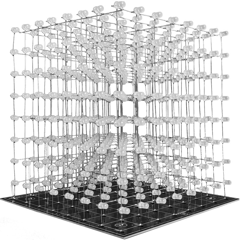3D8彩色光立方DIY套件 创意电子设计 8X8X8 单片机电子制作散件