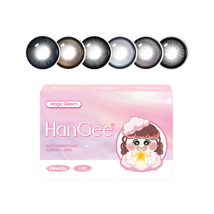 超大满着色】HanGee美瞳半年抛黑色大直径强扩瞳14.5隐形眼镜正品