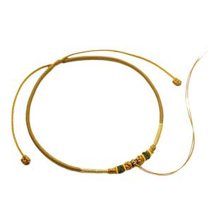 宝宝金锁编绳婴儿项圈挂绳童黄金吊坠绳手工编织项链长命福锁红绳