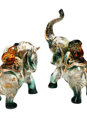 高档轻奢大象一对招财镇宅摆件