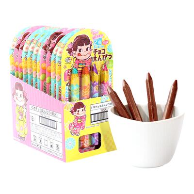 FUJIYA不二家铅笔巧克力蜡笔日本进口儿童生日送人礼物可爱零食盒