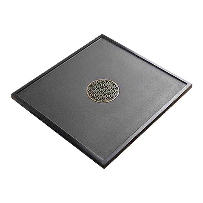 天然乌金石茶盘定制茶桌配件内嵌入式家用整块石材盖板茶台漏水