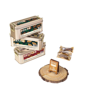 酥脆巴旦木海盐红茶咖啡太妃糖绿皮火车也梨铁盒装零食坚果娇糖