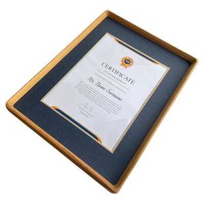 证书相框实木胡桃木圆角展示框架