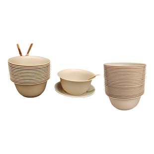 稻谷壳一次性餐具套装环保可降解沙拉碗无需清洗家用可定制