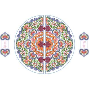 中式古典新年玻璃门装饰贴纸剪纸中国结橱窗过年布置静电窗花贴画