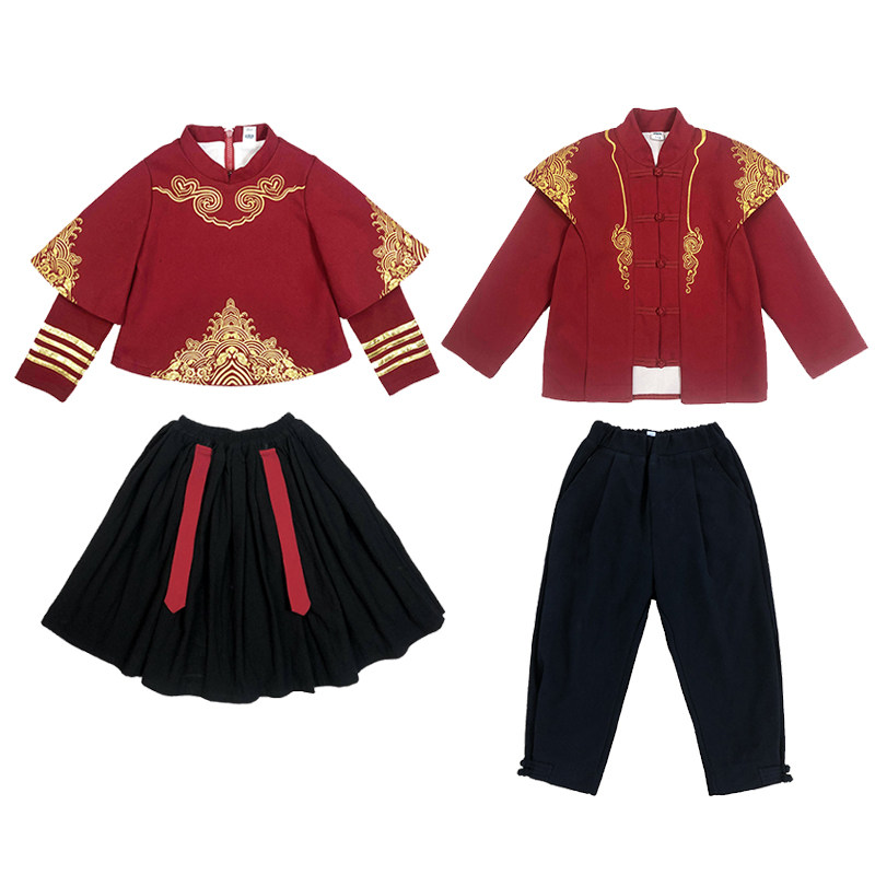 幼儿园园服新款春秋装汉服棉小学生校服民族风儿童班服套装中国风