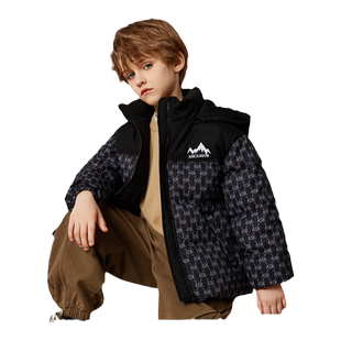 ask 男童羽绒服2025冬装白鸭绒洋气中大童抗寒防风保暖外套