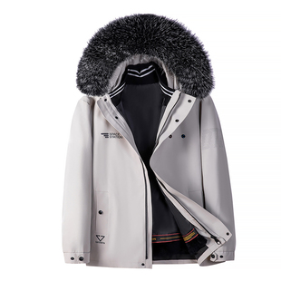 派克服男款冬季短款海宁貂皮兔毛皮草内胆诺轩貂绒派克服男貂内胆