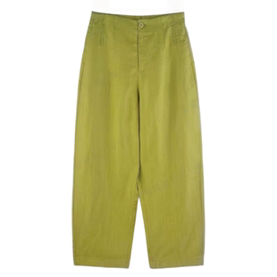 橄榄绿色亚麻裤2026夏季薄款天丝亚麻混纺小个子奶奶裤九分高腰裤
