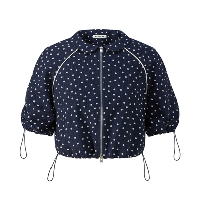 HERLIAN 2026年夏季新品复古波点娃娃领短袖夹克女士短外套