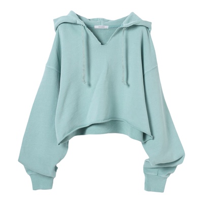 JEANASIS卫衣女2026春季新款短款个性V领含棉连帽卫衣647630