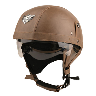 3C认证复古巡航头盔太子盔机车半盔摩托车踏板日式骑行网红潮盔