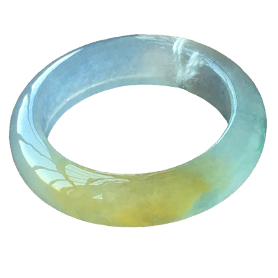 天然翡翠冰种飘花阳绿10号指环