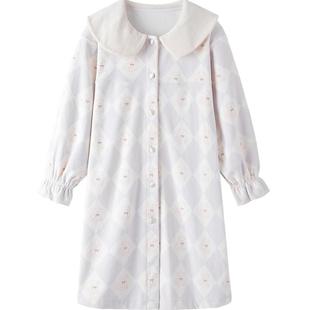 英氏女童加厚睡裙2026秋冬新款小女孩长袖连衣裙甜美家居服中大童