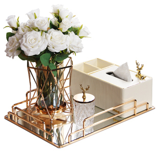 多功能纸巾盒客厅高档轻奢现代家用茶几遥控器收纳皮革抽纸盒套装