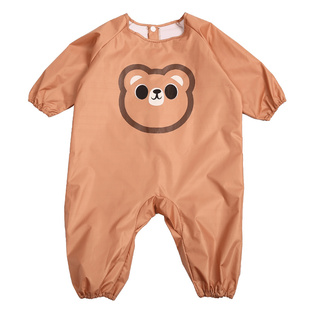 连体儿童罩衣罩衫反穿衣吃饭衣男女童宝宝罩衣防水画画衣玩沙