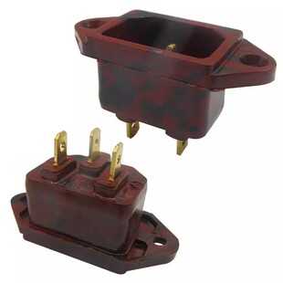 电锅插座配件电饭锅电热锅铜脚品字插口通用电压力锅三孔电源插座