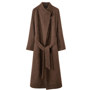 GHJOD studio 重磅“软黄金”山羊绒&羊毛拉绒中长款立领大衣外套