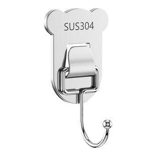 不锈钢挂钩免钉墙壁衣帽钩免打孔门后厨房卫生间浴室粘钩黏胶挂钩