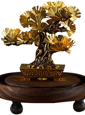金陵金箔延年松仿真祝寿礼盆景