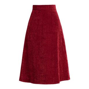红色新款百搭半身裙女2024秋冬高腰显瘦a字半裙中长款小个子伞裙