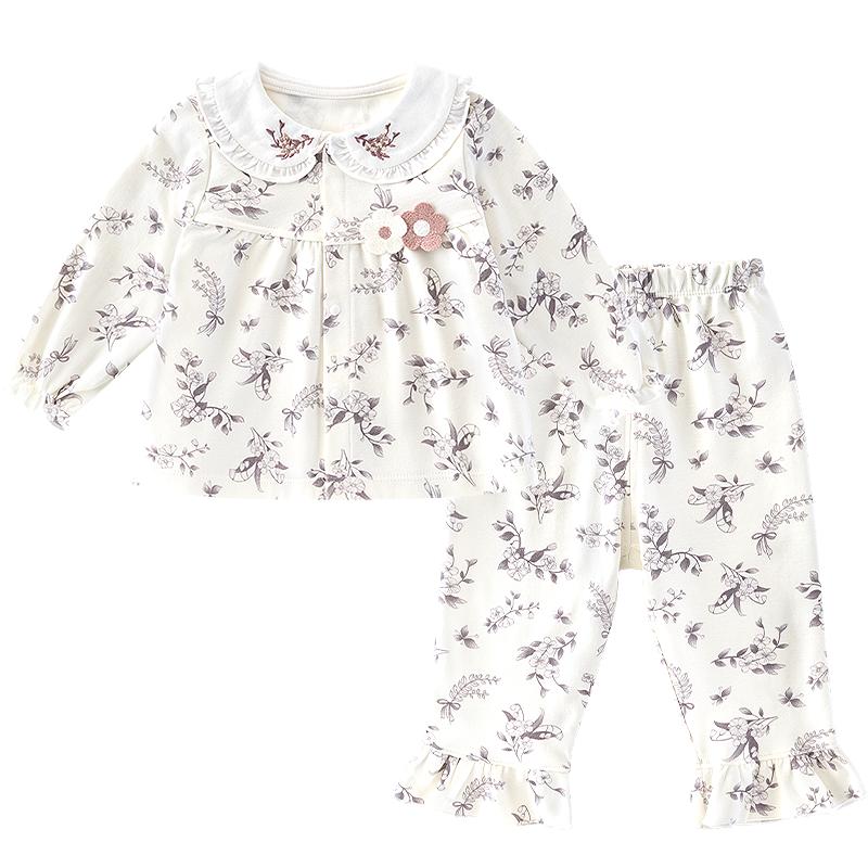 女宝宝公主风刺绣家居服