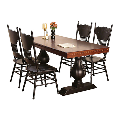 六家铺实木餐桌大板桌中古风餐台